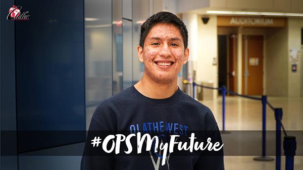 David Morones in the hallway at Olathe West High School