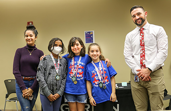 Mahi and team with Math Coordinator