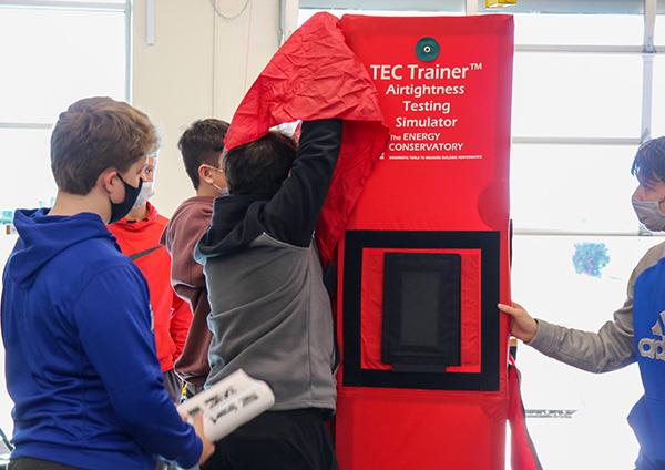 students assemble simulator