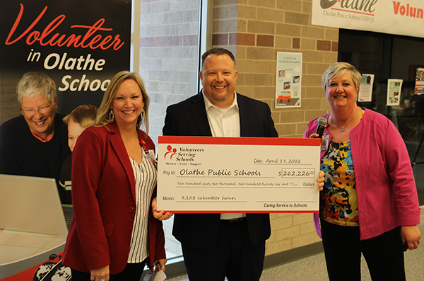 mock check presentation for more than $262,000