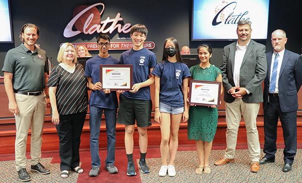 board recognizes math team members