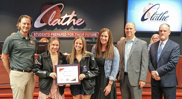 board recognizes dance team members