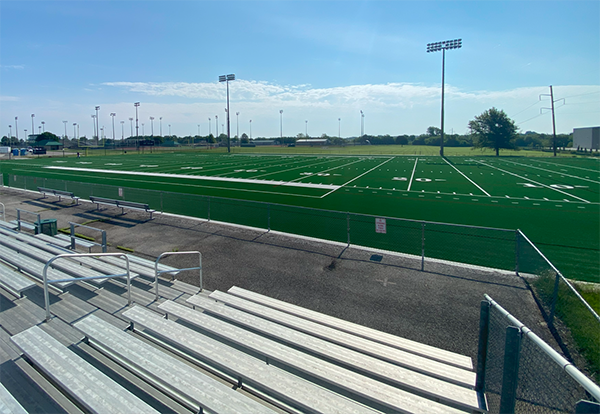 view of soccer field from the stands