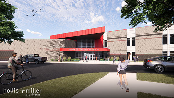 artist rendering of front of school