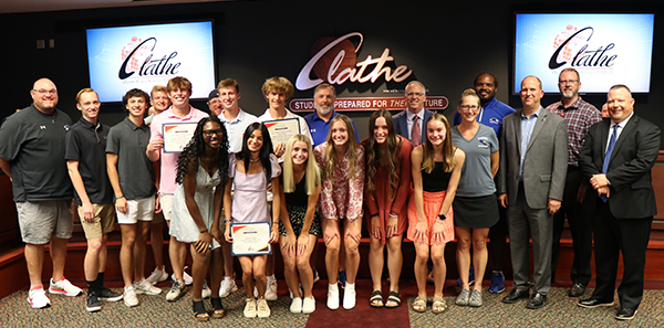 board recognition of Olathe Northwest track champions