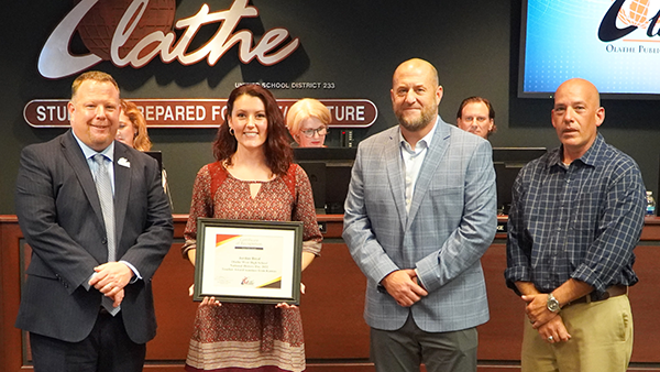 Jordan is honored by the board of education