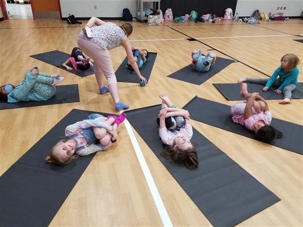 Students learn to stretch.