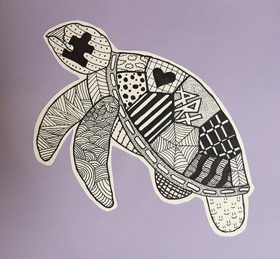 Sharpie drawing of a turtle