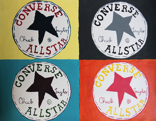 acrylic painting of Converse logo in Andy Warhol-style