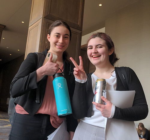 Isabella and Hannah at national debate tournament