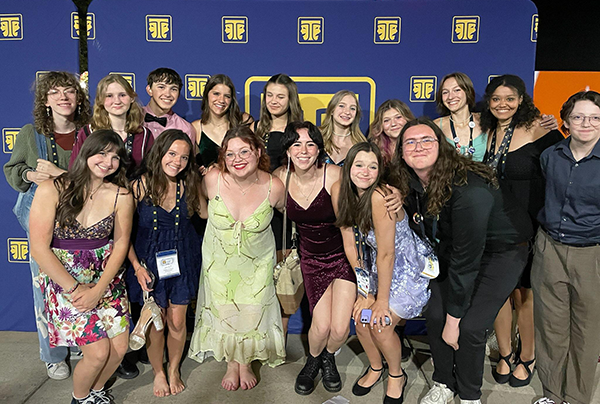 group of students pose for photo