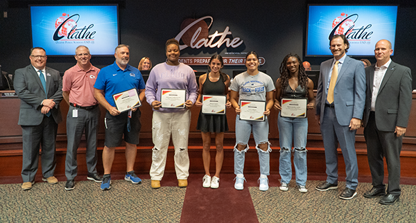 state champion athletes recognized by board