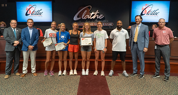 girls track athletes honored by board of education