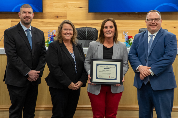 Julie was honored at the board meeting