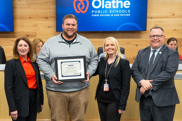 Winston is honored by the board of education